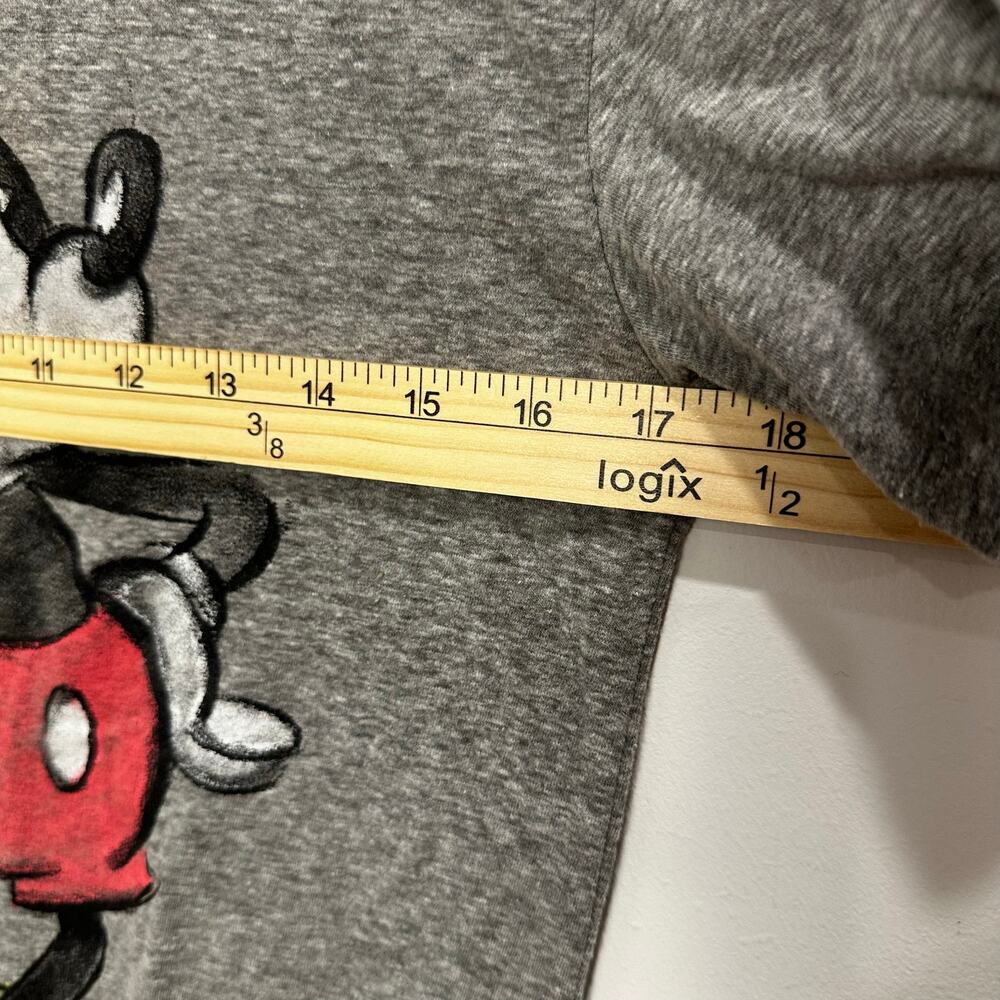 Disney Mickey Mouse Vintage Distressed Graphic Tee‎ Heather Gray Size S Unisex - Picture 3 of 5